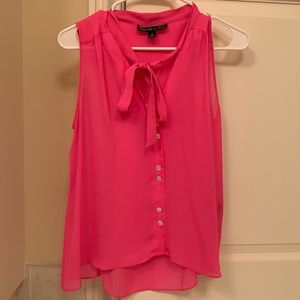 Size small Elizabeth and James sheer pink tank top with buttons